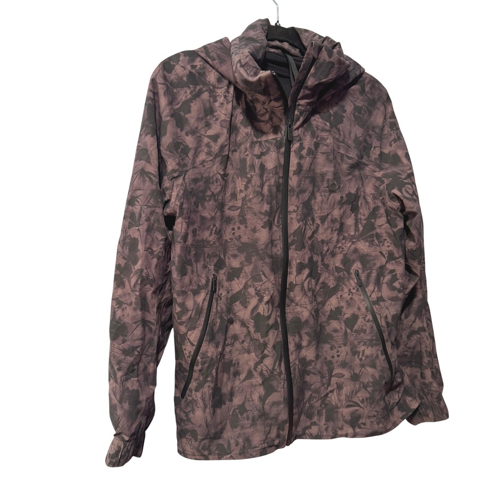 Lululemon Here to Move Windbreaker Purple Black Abstract Floral Size 12 RN106259